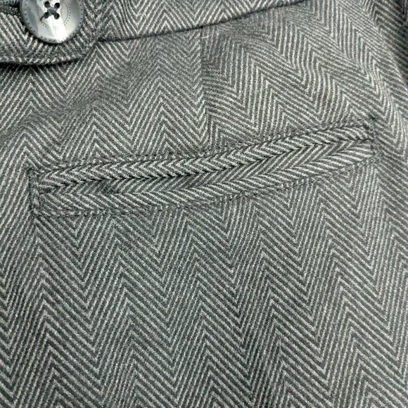 Anthropologie Gray Herringbone Boot Cut Pants Sz 4 - Picture 12 of 14
